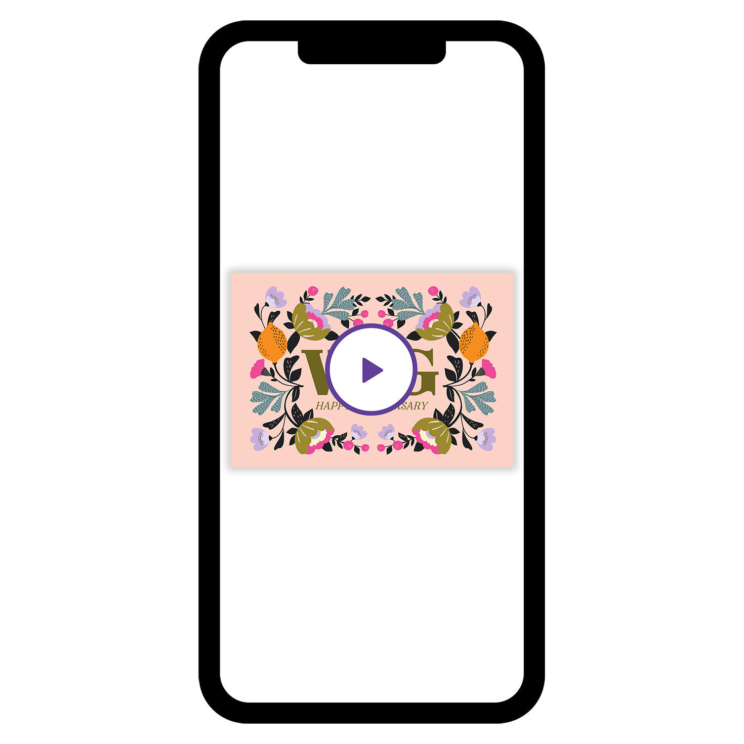 Artistic Botanicals Initials Anniversary eCard