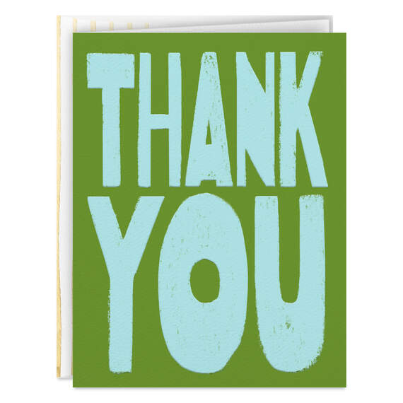 Blue and Green Blank Thank-You Card