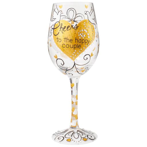 Lolita® Cheers to the Happy Couple Handpainted Wine Glass, 15 oz., 
