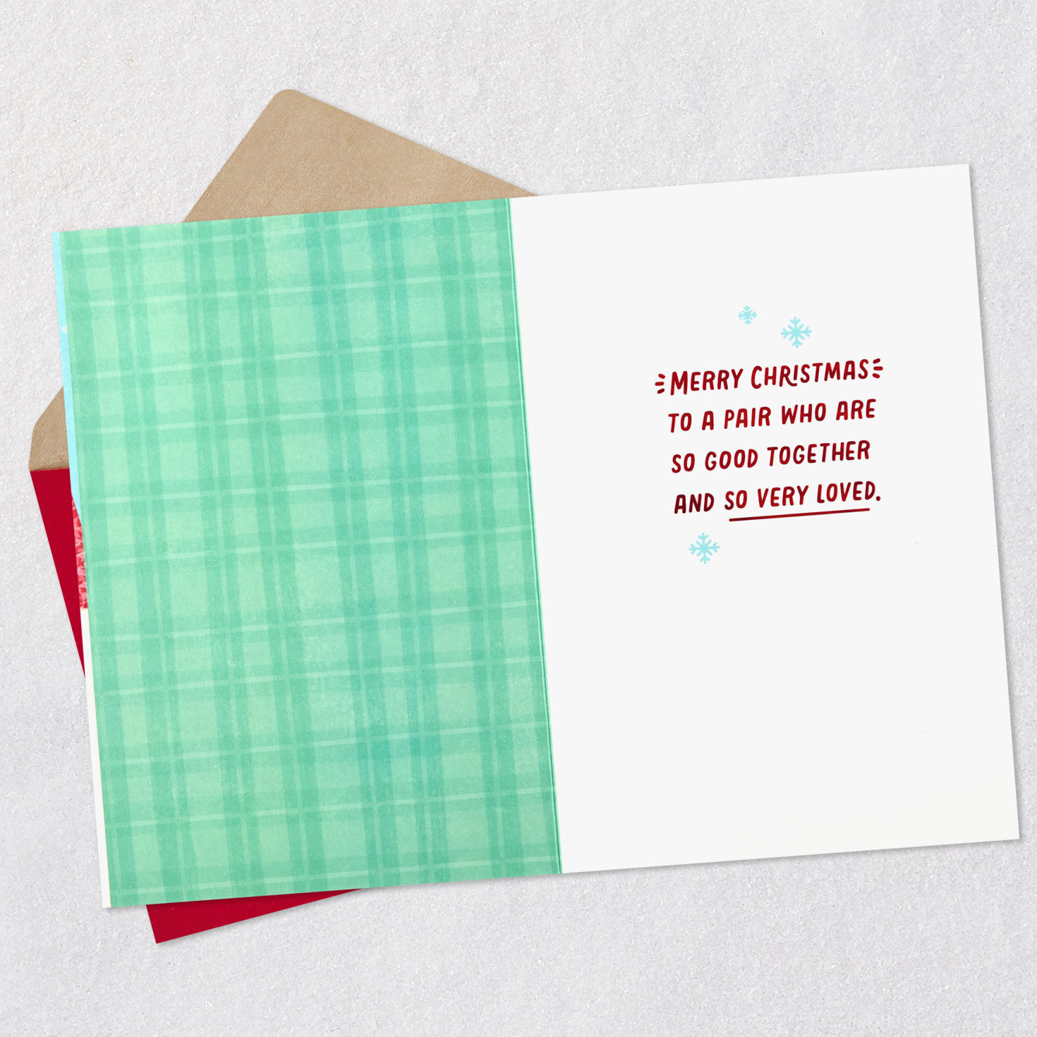 Snowmen and Cocoa Christmas Card Open card with envelope image number 3