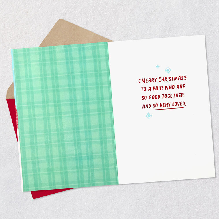 Snowmen and Cocoa Christmas Card Open card with envelope image number 3