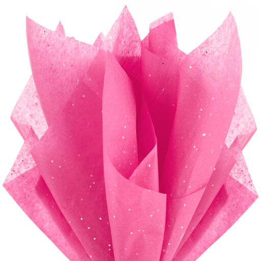 Hot Pink With Gems Tissue Paper, 6 sheets, Hot Pink  Gems