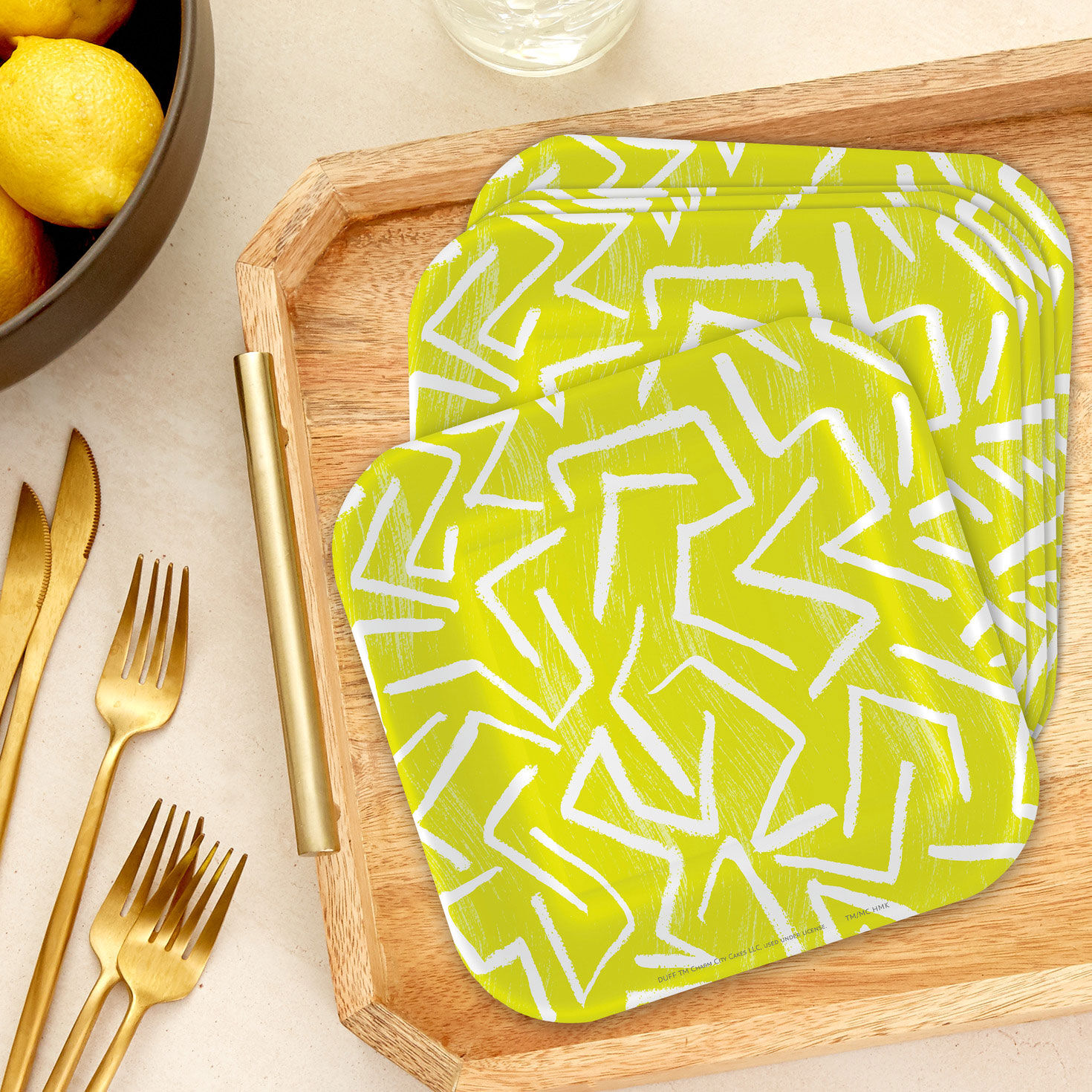 Yellow dessert plates cheap
