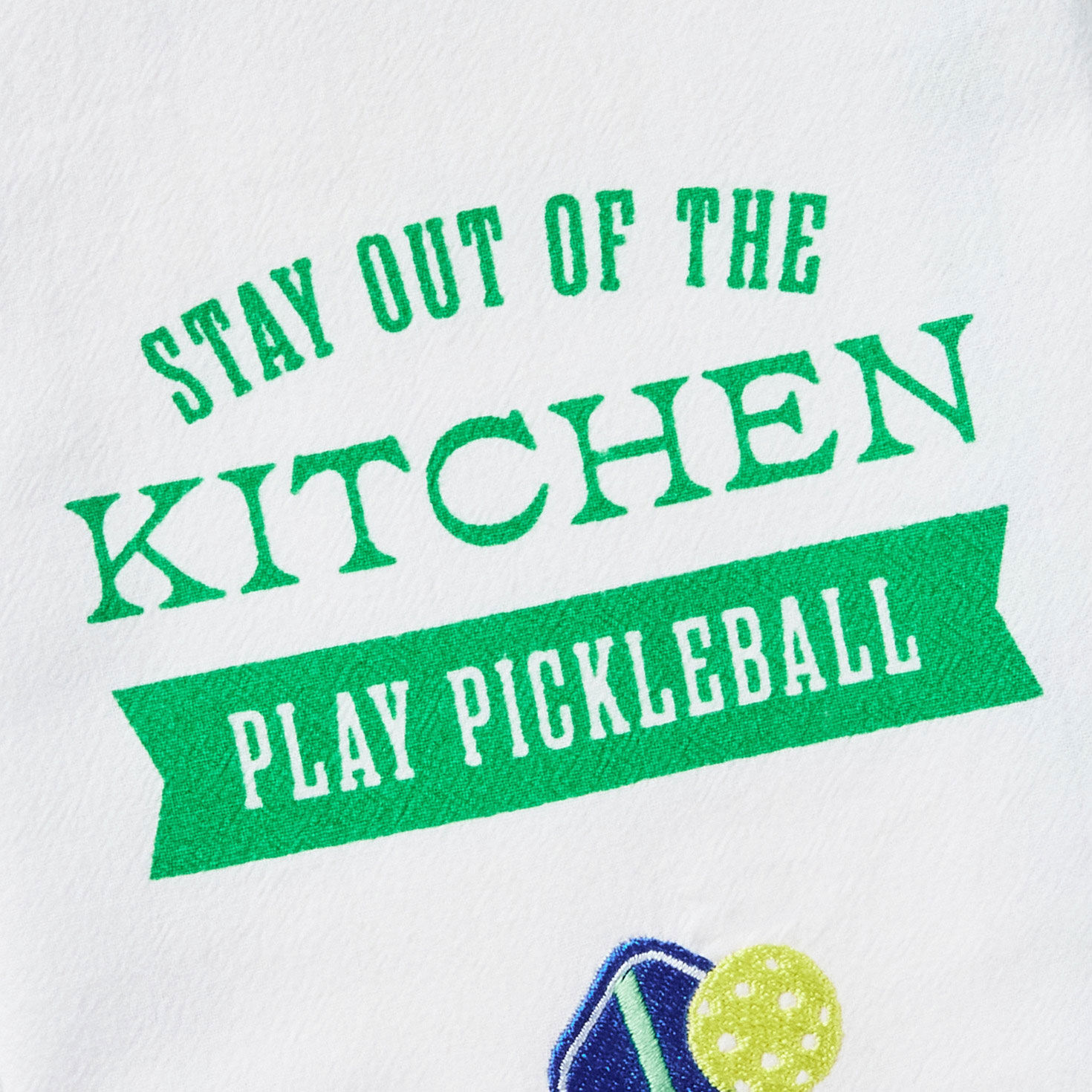 Pickleball-Themed Kitchen Towel closeup view image number 3