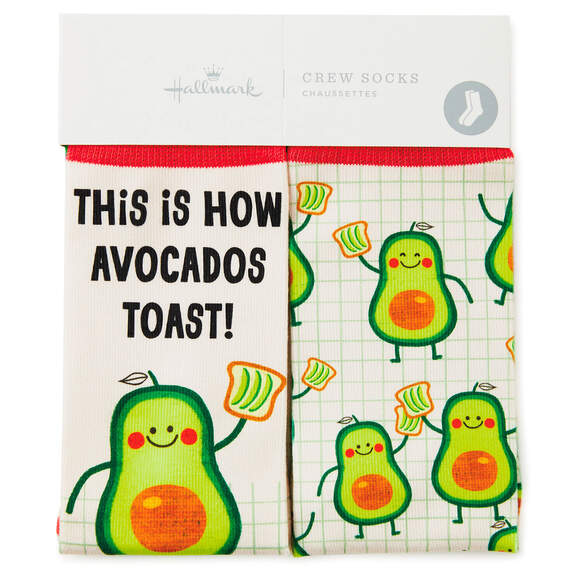 Avocado Toast Funny Crew Socks, , large image number 2