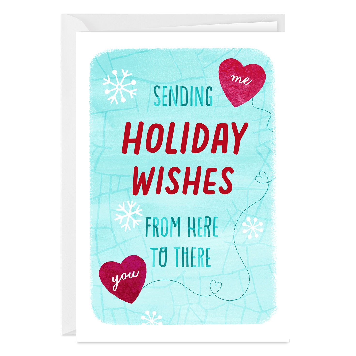 Wishes from Here to There Map Custom Holiday Card