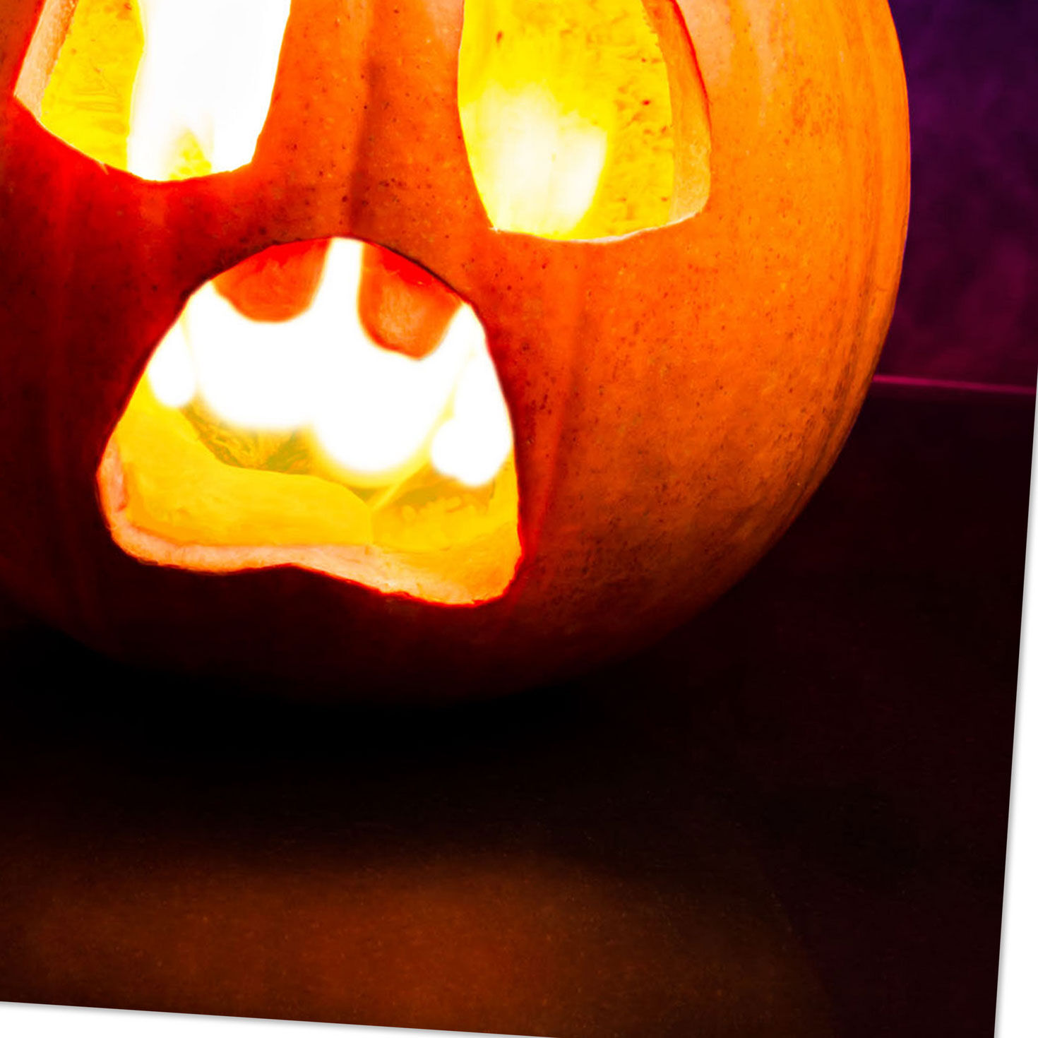Lit Jack-o'-Lantern Funny Halloween Card Card Front Detail image number 4