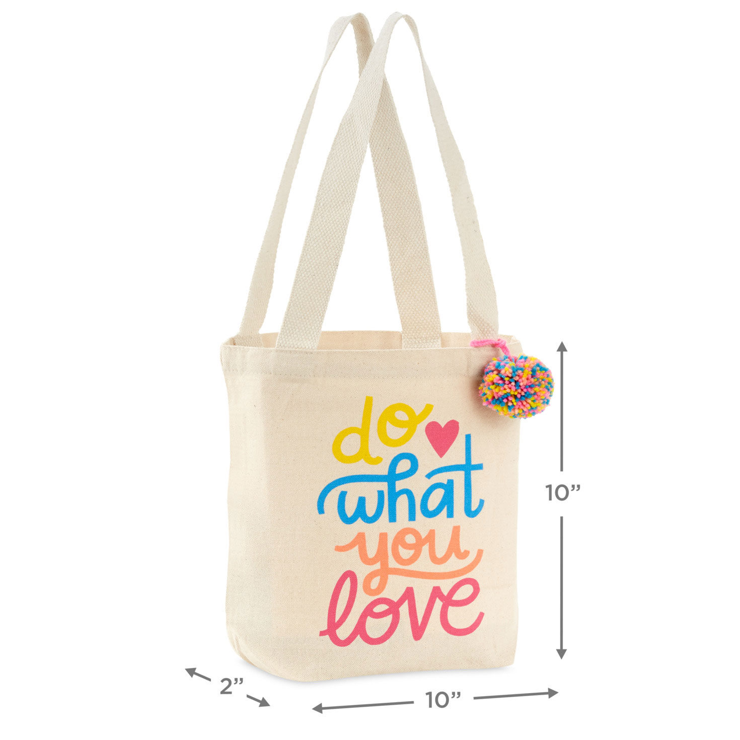 Colorful Message Canvas Tote Gift Bag measurement image number 3