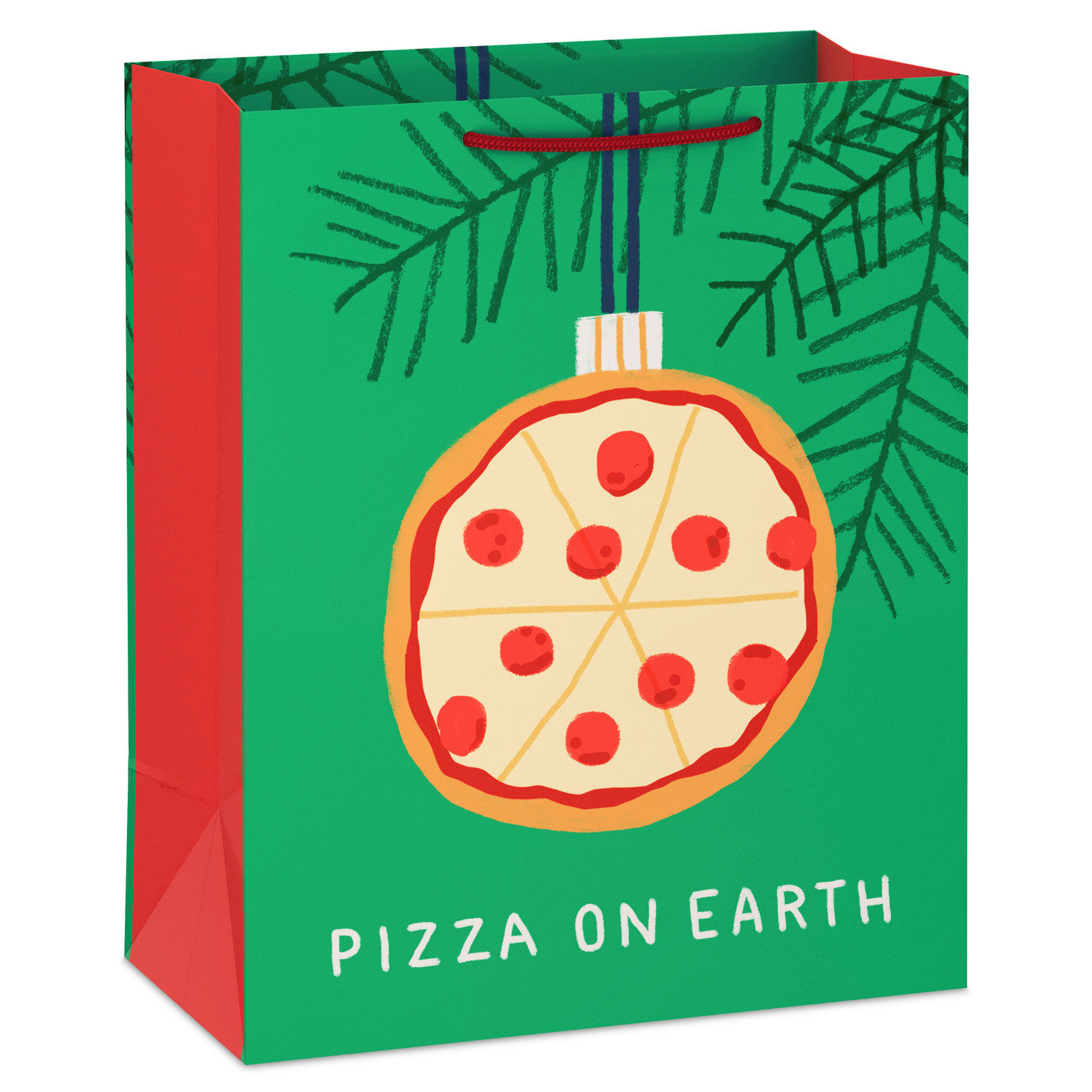 13" Pizza on Earth Large Christmas Gift Bag