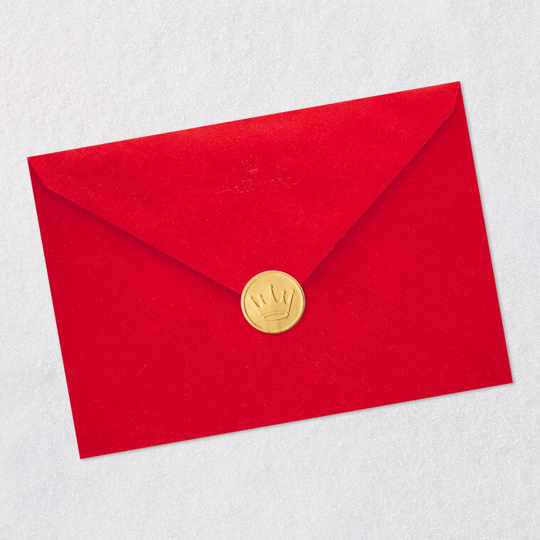 Nordic Reindeer and Snowflakes on Red Christmas Card Envelope Back with Seal image number 7