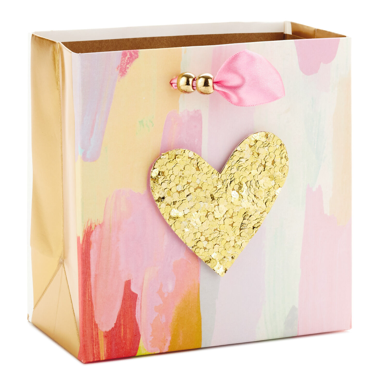 Rose Gold Heart Paper Favour Bags Pack Of 10 