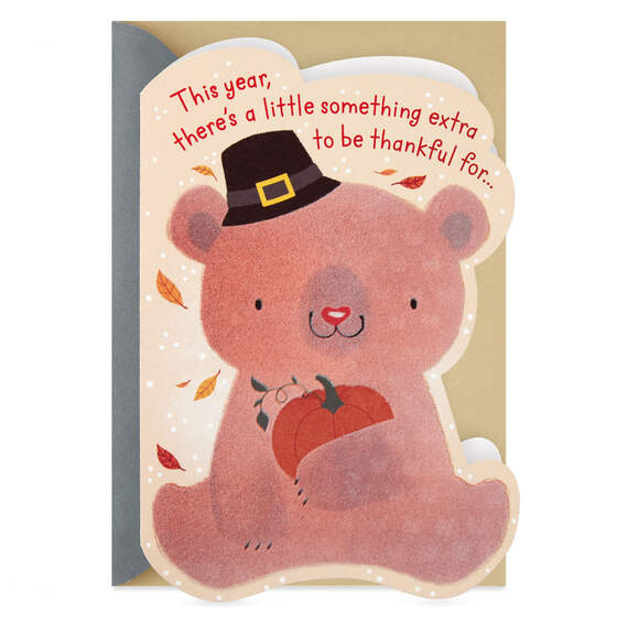 Teddy Bear Baby's First Thanksgiving Card