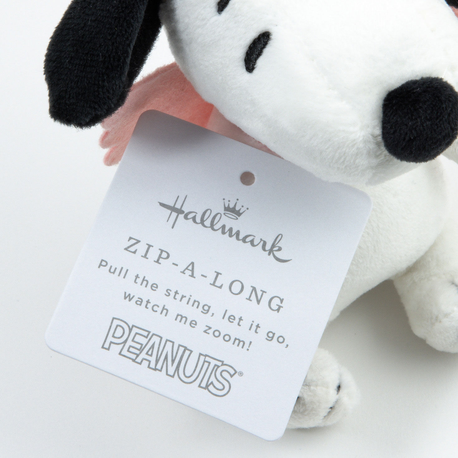 Peanuts Snoopy Cupid Zip-Along Plush Toy package tag image number 7