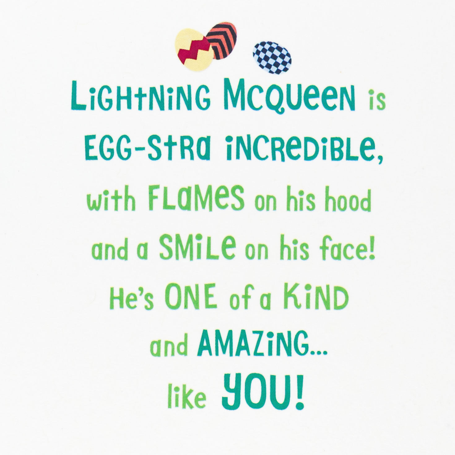 Red Race Car with Green Lettering Easter Card for Grandson Sentiment image number 2