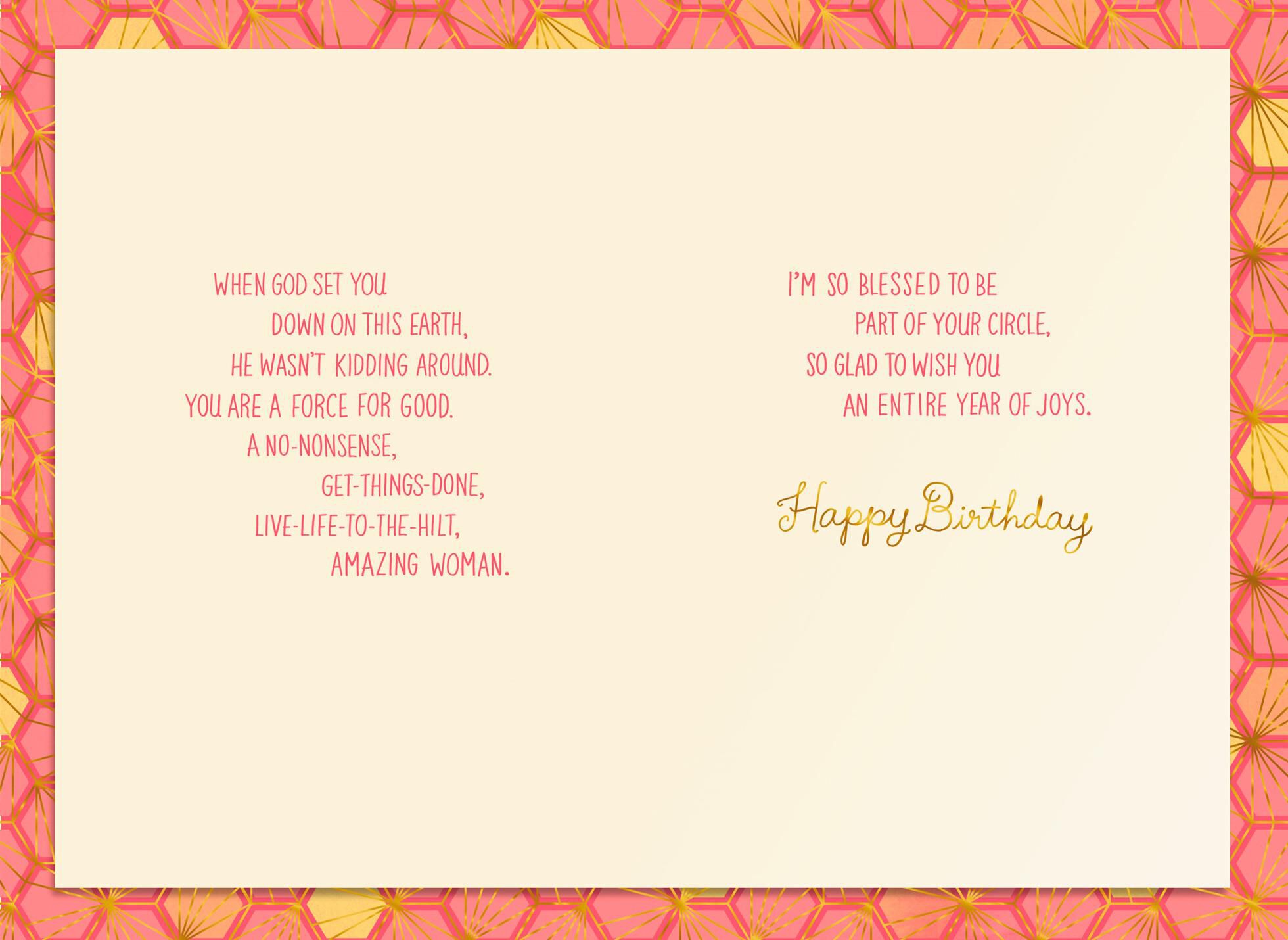 You Are a Positive, Powerful Woman Religious Birthday Card