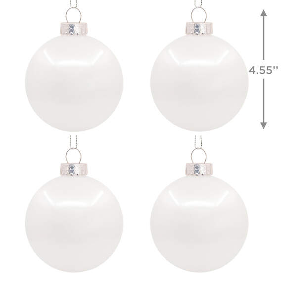 4-Piece Large White Shatterproof Christmas Ornaments Set, , large image number 3