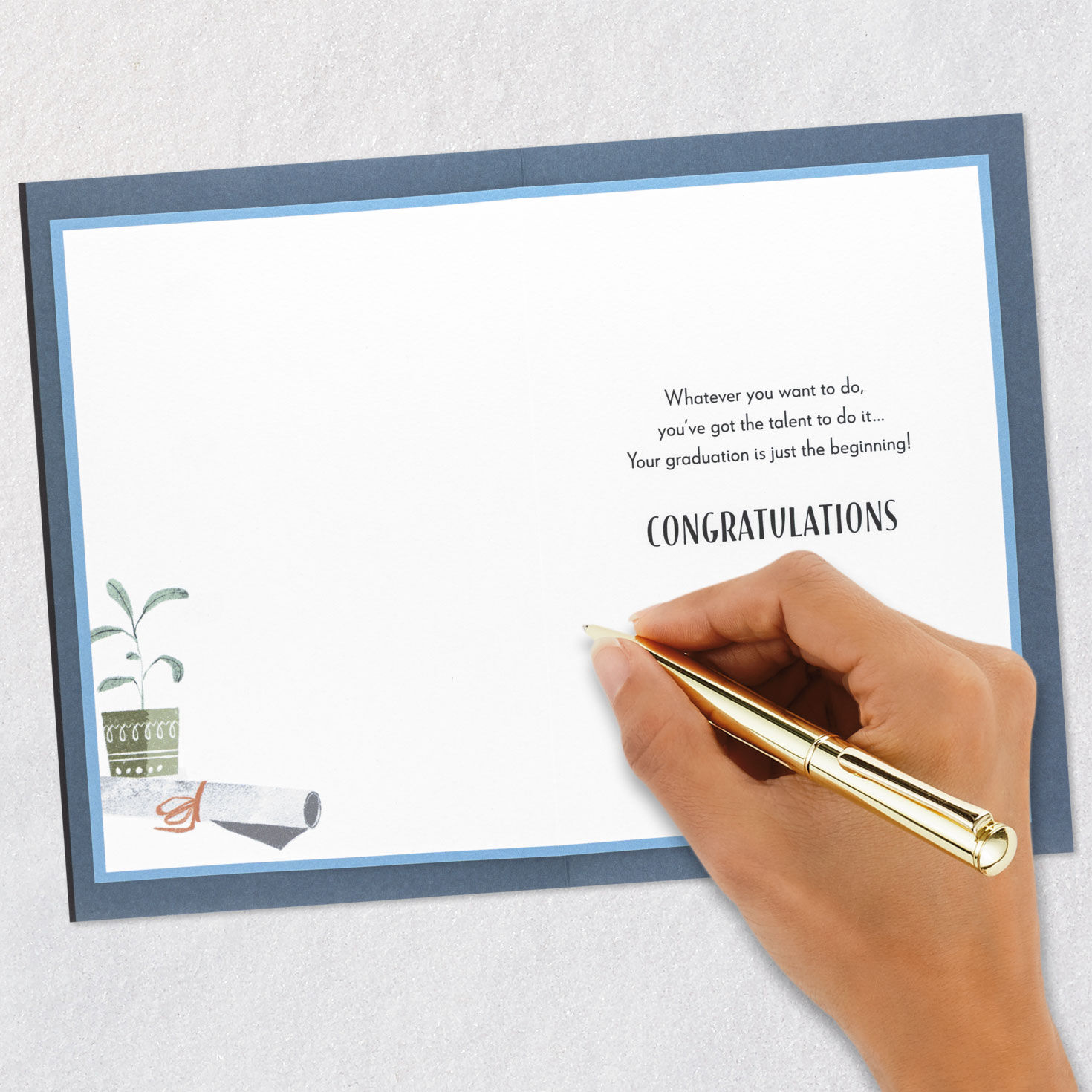 Globe and Books Graduation Card for Nephew Signing card image number 6