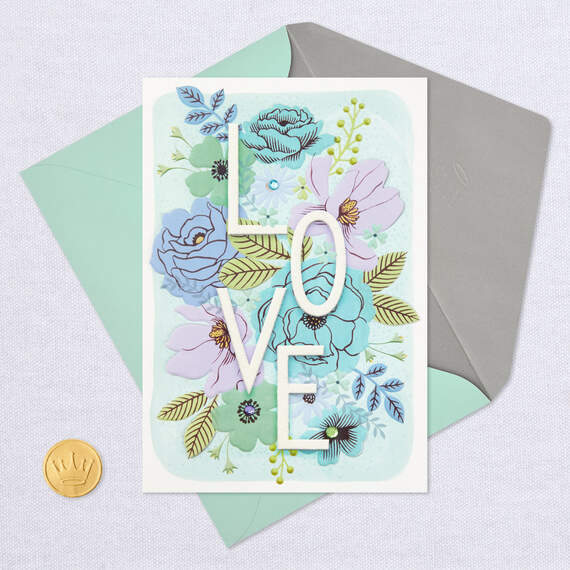 A Wish For Joy Floral Wedding Card, , large image number 6