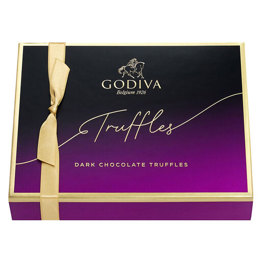 Godiva Assorted Signature Dark Chocolate Truffles Gift Box, 12 Pieces, 