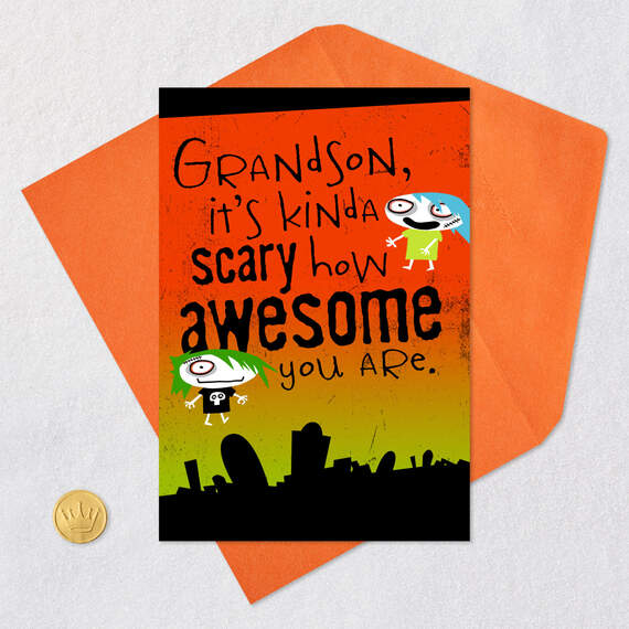 Scary How Awesome You Are Halloween Card for Grandson, , large image number 5