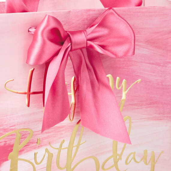Pink Watercolor Happy Birthday Medium Gift Bag, 7.75", , large image number 4