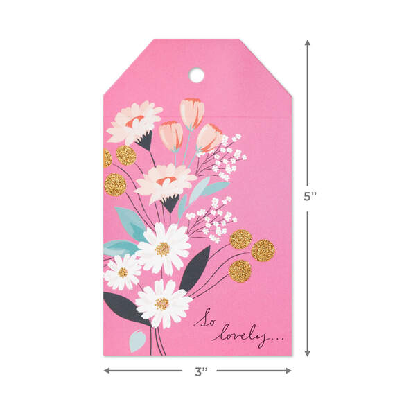 Pink Floral Large Gift Tag and Ribbon Set, , large image number 5