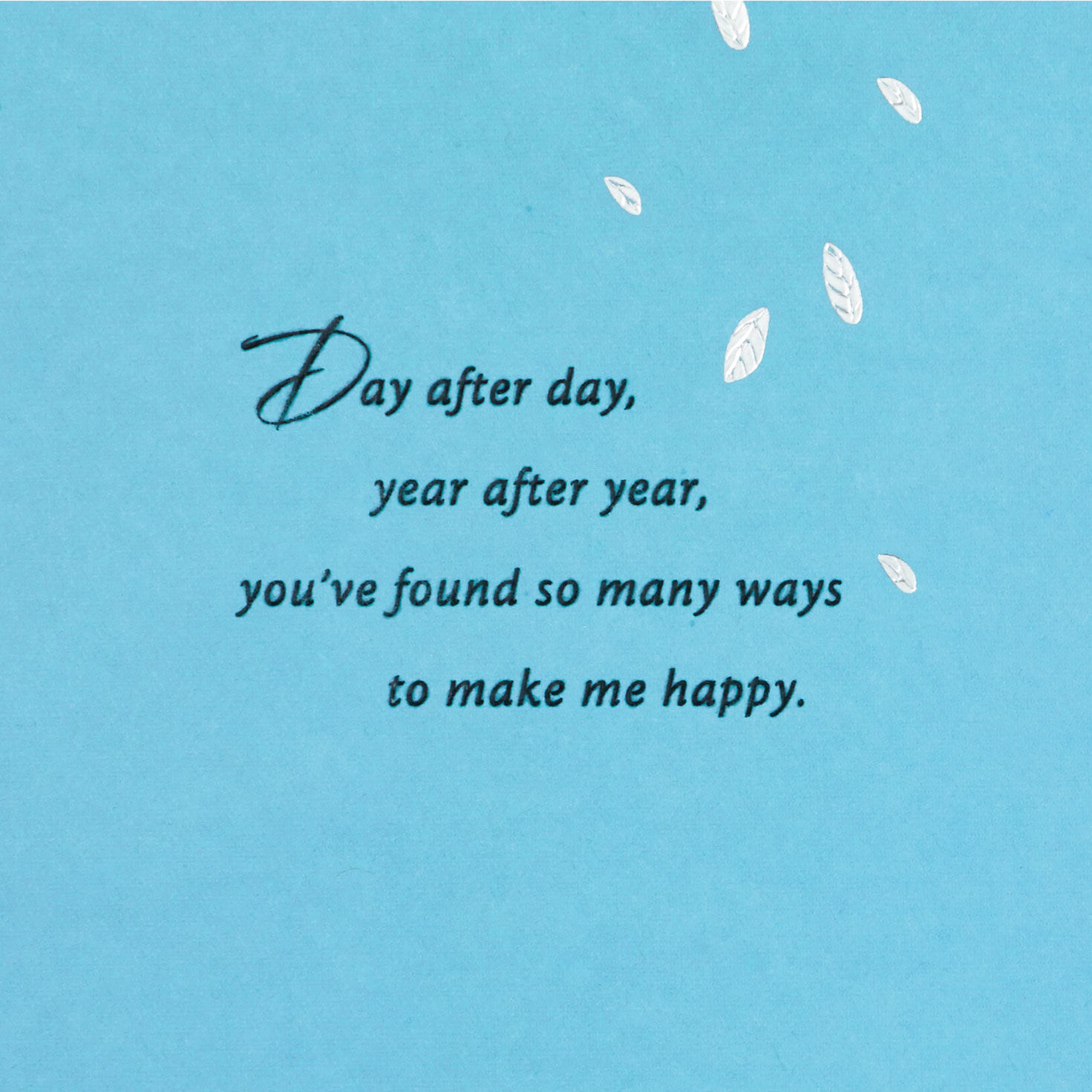 Silver Leaves Romantic Birthday Card for Husband Sentiment image number 2
