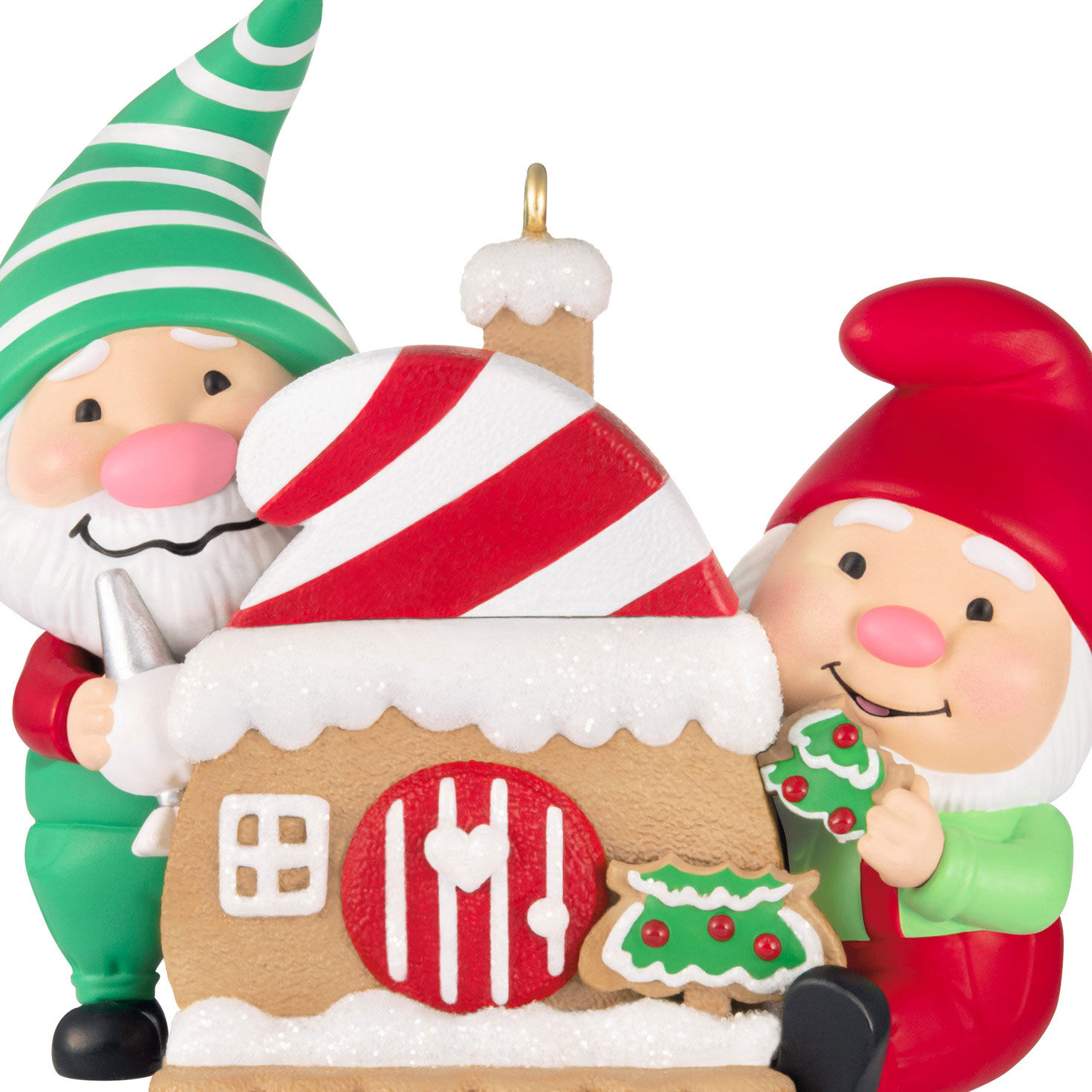 Gnomes With Gingerbread House Keepsake Ornament closeup view image number 5