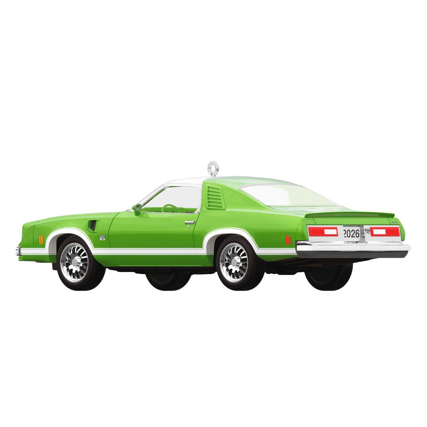 Green Chevy Chevelle Sports Car Keepsake Ornament Back image number 6