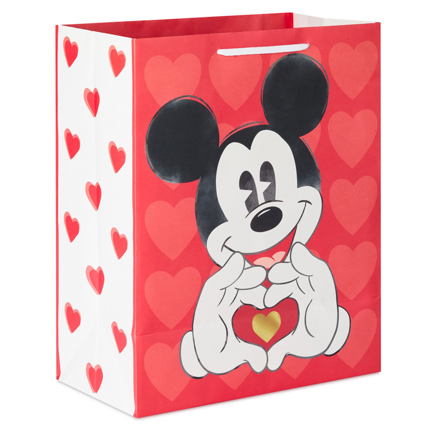 Disney Mickey Mouse Heart Hands on Red Gift Bag back image number 6