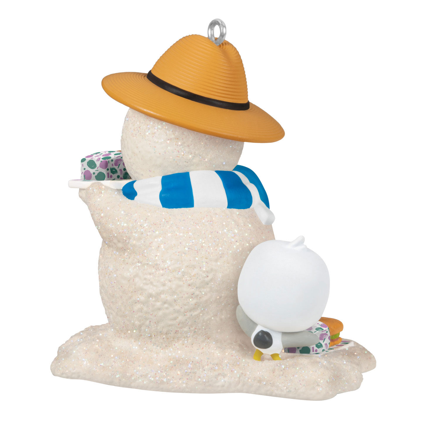 Sand Snowman With Sandwich Keepsake Ornament Back image number 6