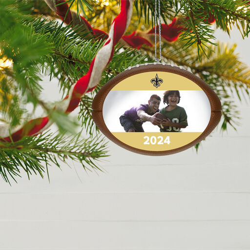 NFL Football New Orleans Saints Text and Photo Personalized Ornament, 