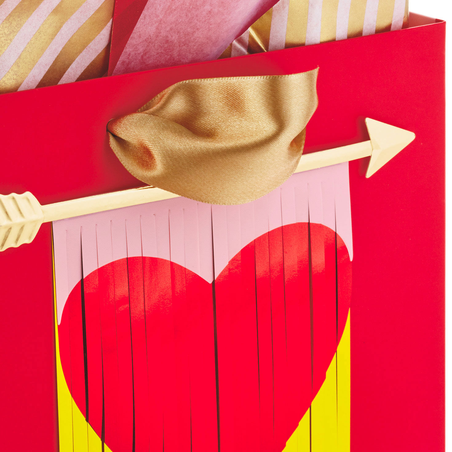 7.7" Heart Banner Medium Square Valentine's Day Gift Bag With Tissue Paper, , large image number 4