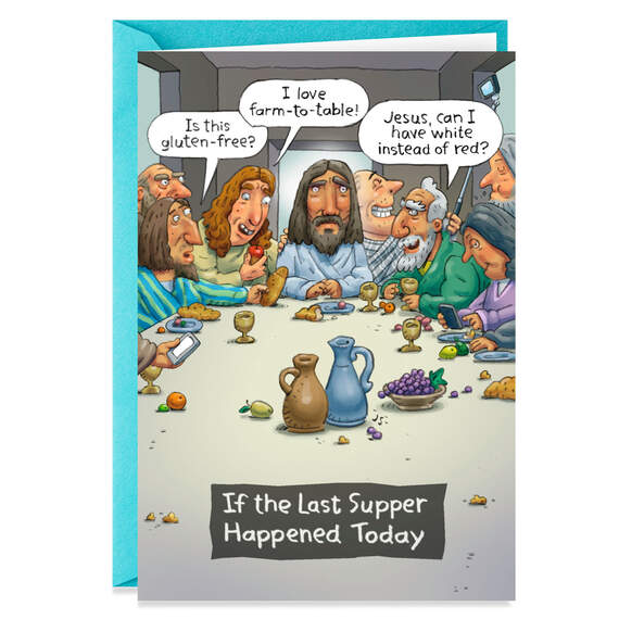 If the Last Supper Happened Today Funny Easter Card, , large image number 1