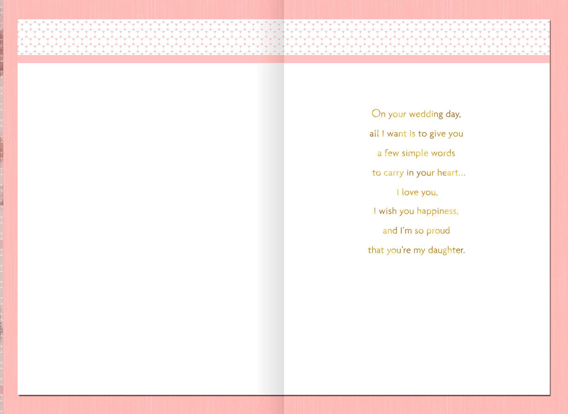 Words to Carry in Your Heart Wedding Card for Daughter