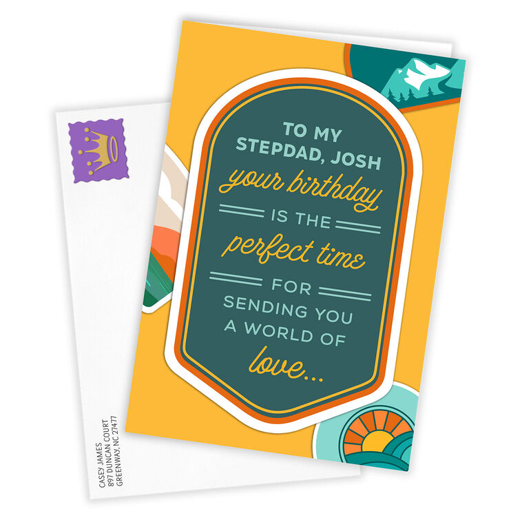 Nature Stickers Folded Birthday Photo Card  image number 2