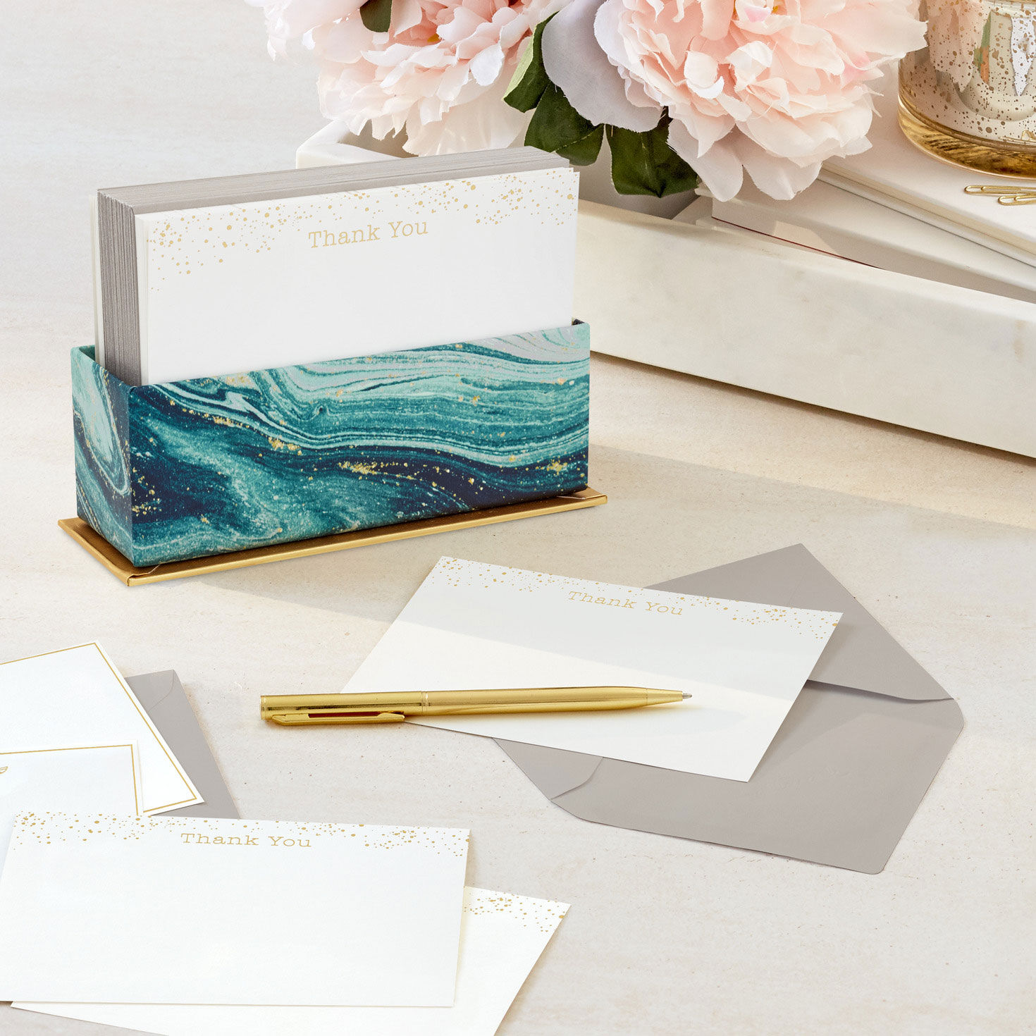 Gold Foil and White Note Cards in Caddy card in use image number 6