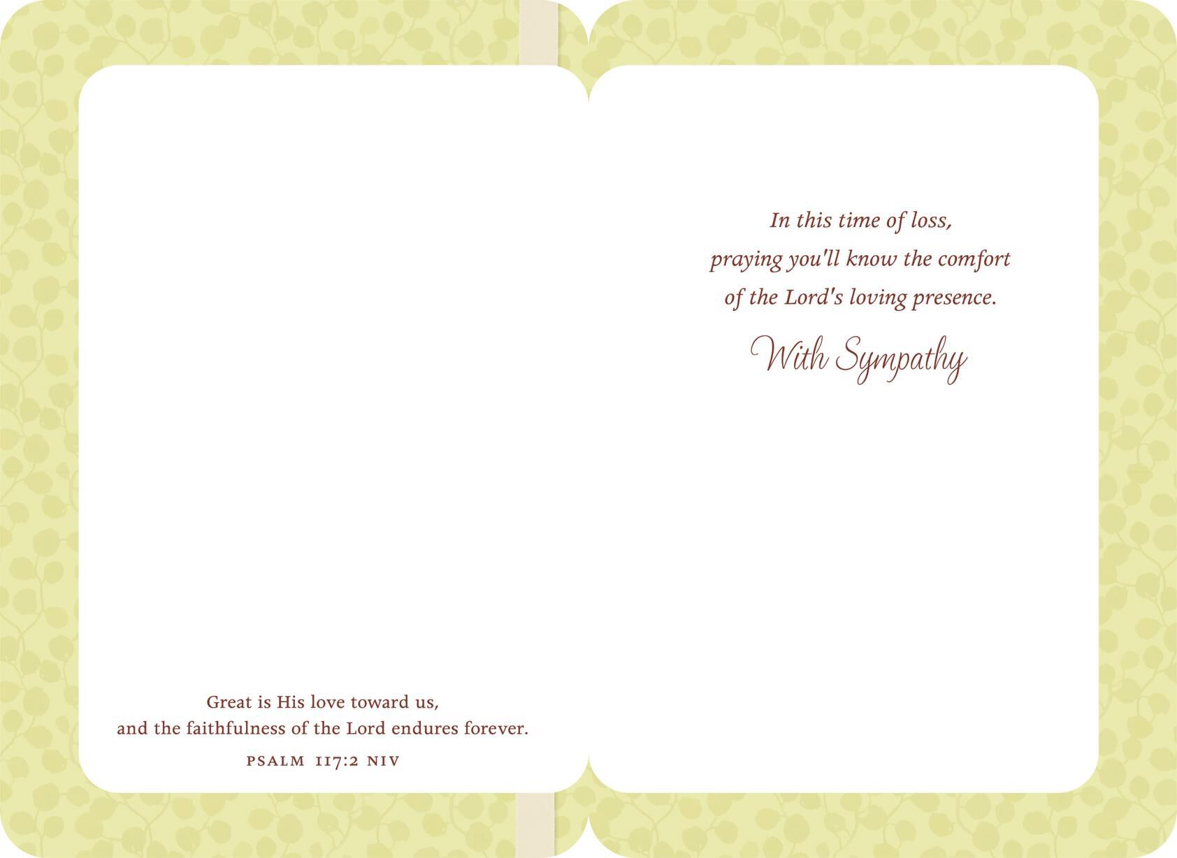 The Lord Walks With You Religious Sympathy Card