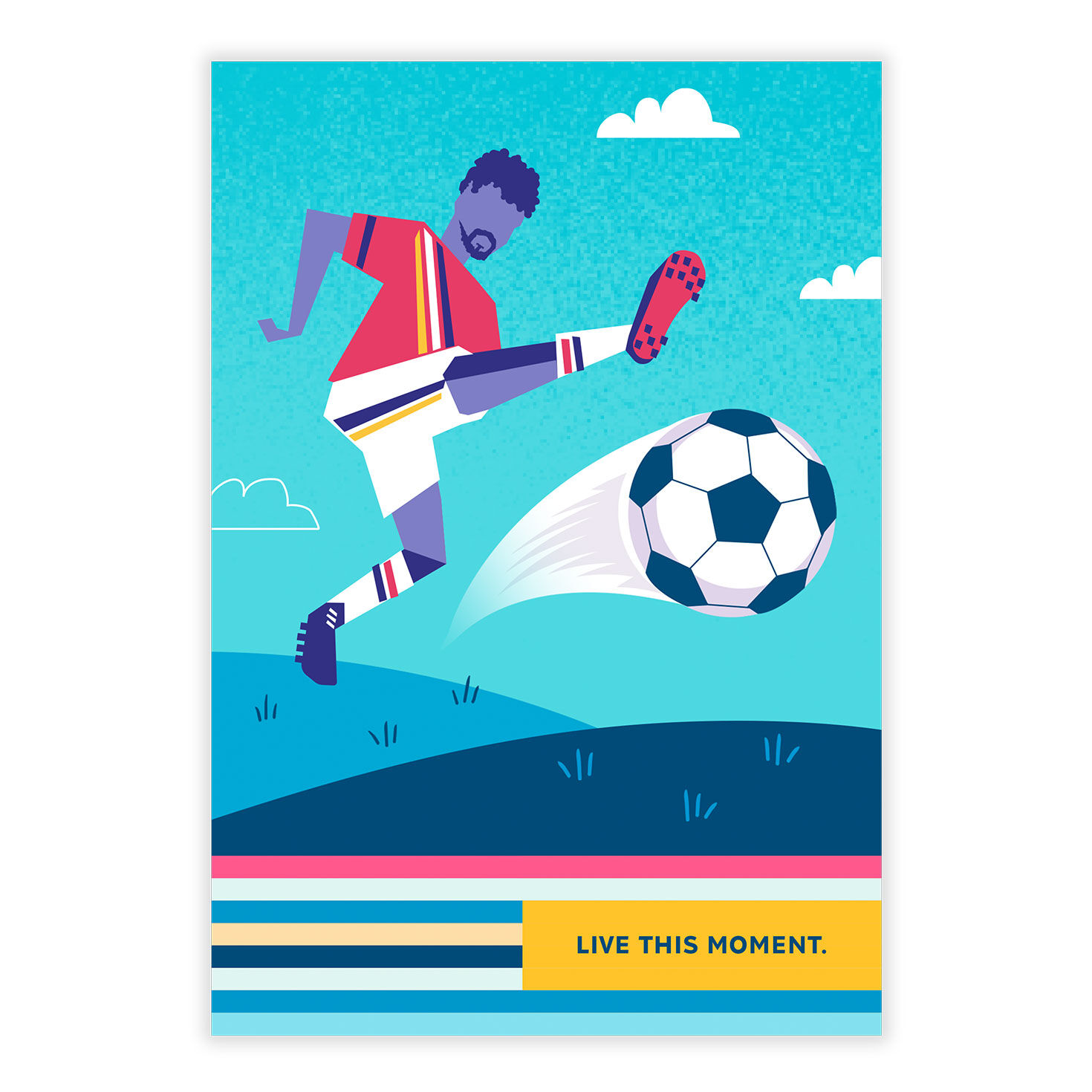 Soccer Player Modern Illustration Personalized Card front image number 2