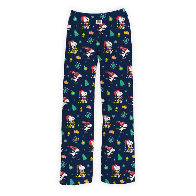 Brief Insanity Peanuts Snoopy Holiday Celebration Navy Lounge Pants