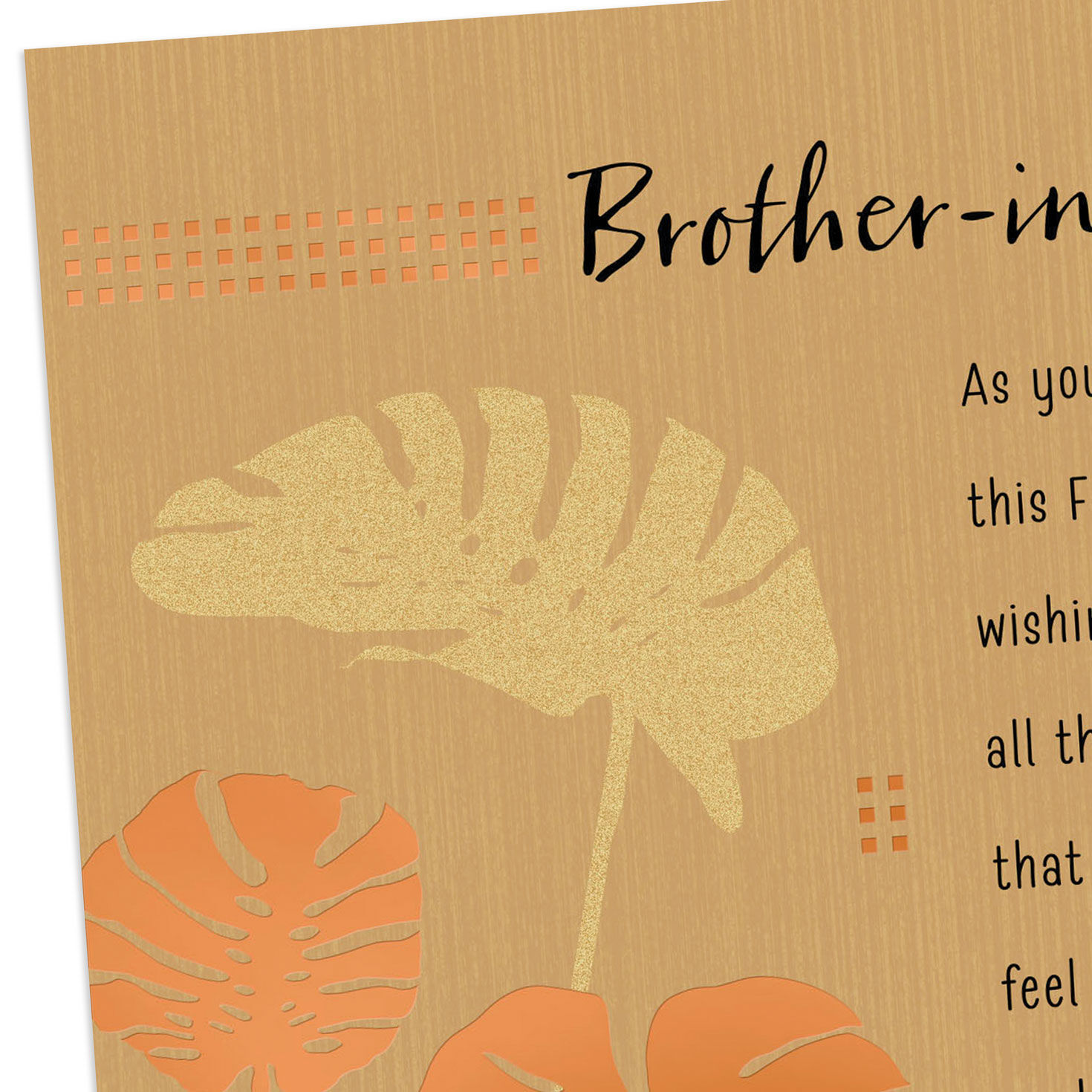Tropical Leaves Brother-in-Law Father's Day Card Card Front Detail image number 4