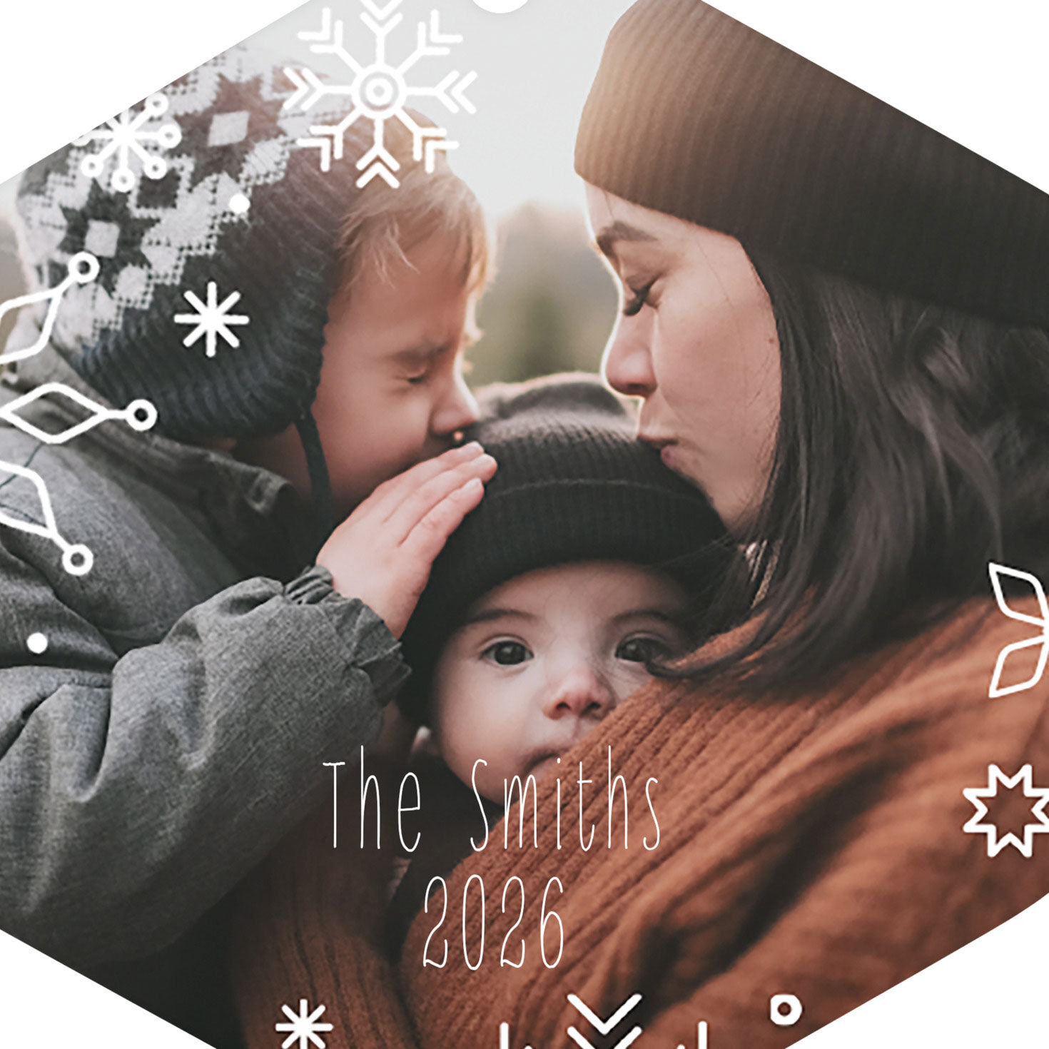 Snowflakes Metal Personalized Ornament, Custom Photo and Text for only USD 17.99 | Hallmark