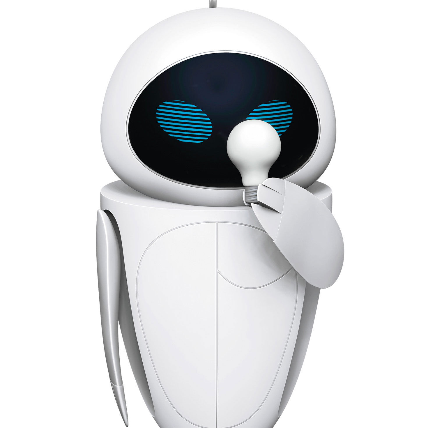 White Robot Eve from Wall-E Keepsake Ornament upclose view image number 5