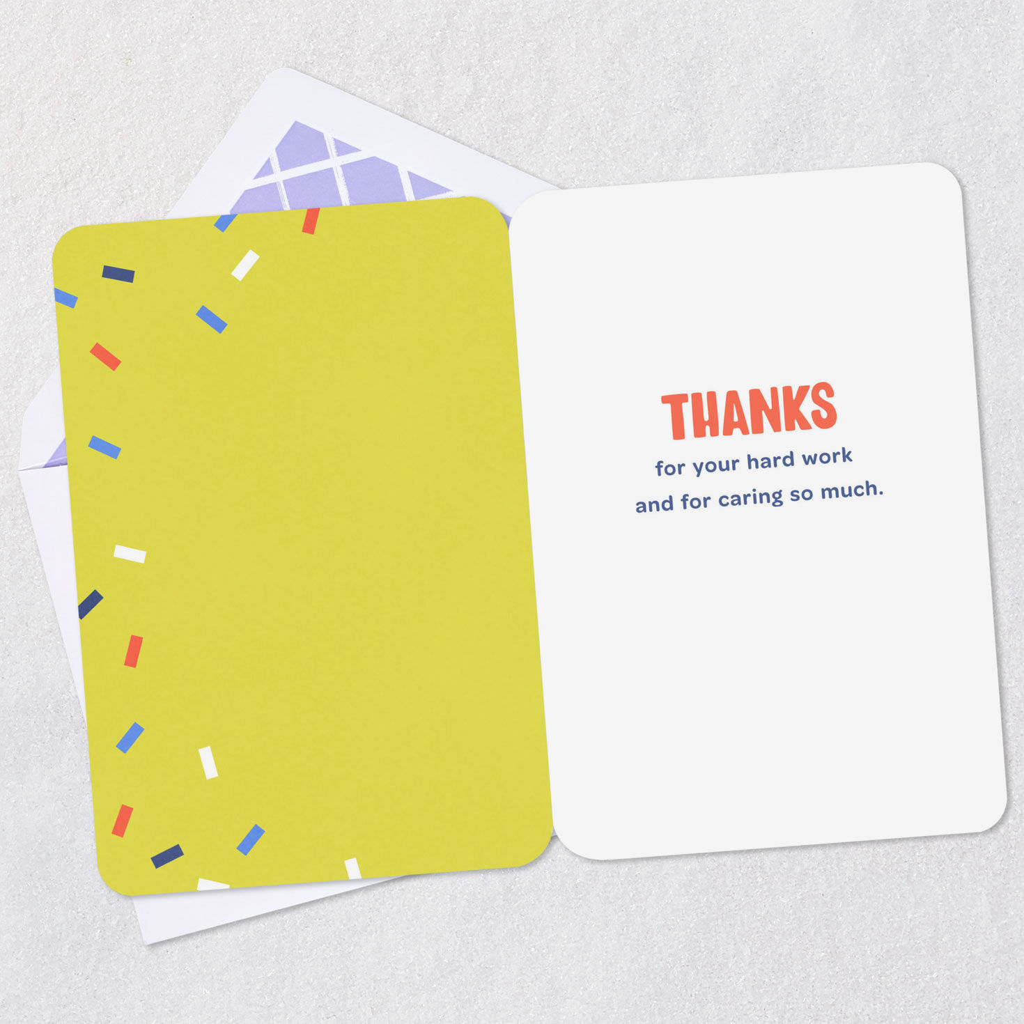 Colorful Confetti Thank You Card for Coach Open card with envelope image number 3