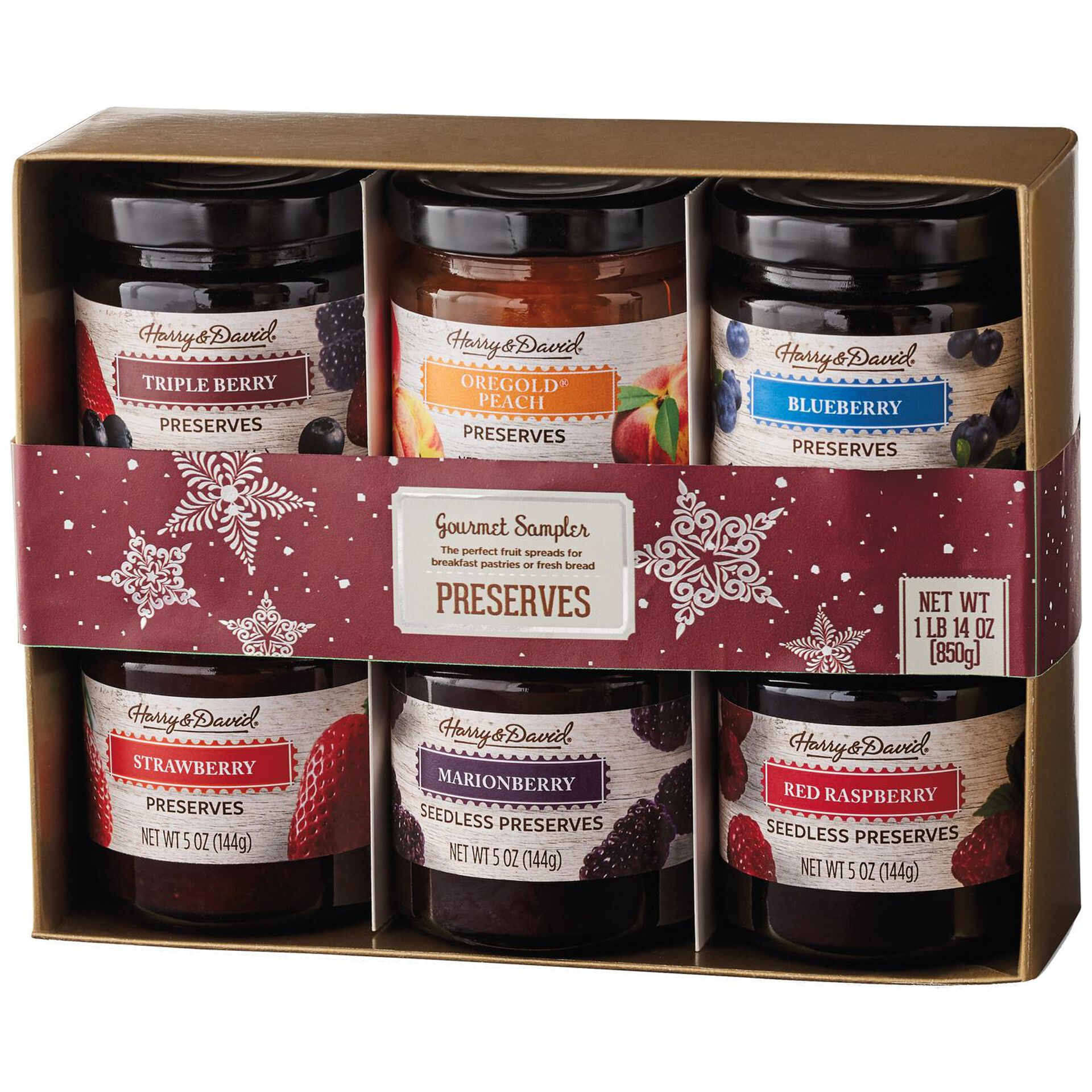 Harry David Fruit Preserves Sampler Set Of 6 Mixes Spreads