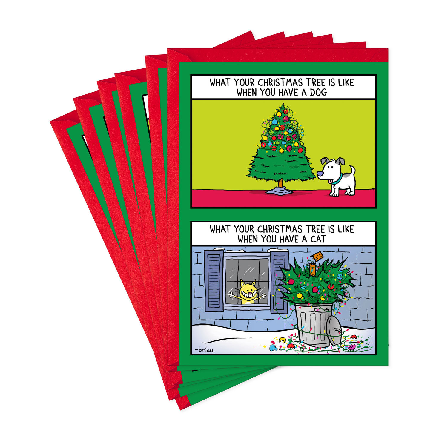 Decorating When You Have Pets Funny Christmas Cards, Pack of 6