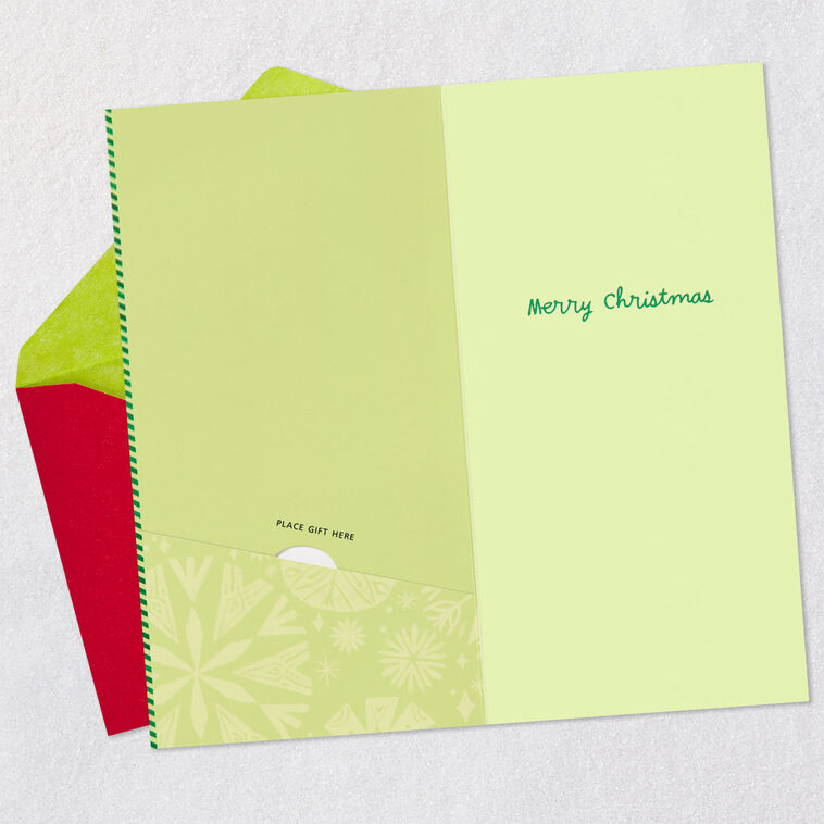 Grinch Max Dr. Seuss Money Holder Christmas Card Open card with envelope image number 3