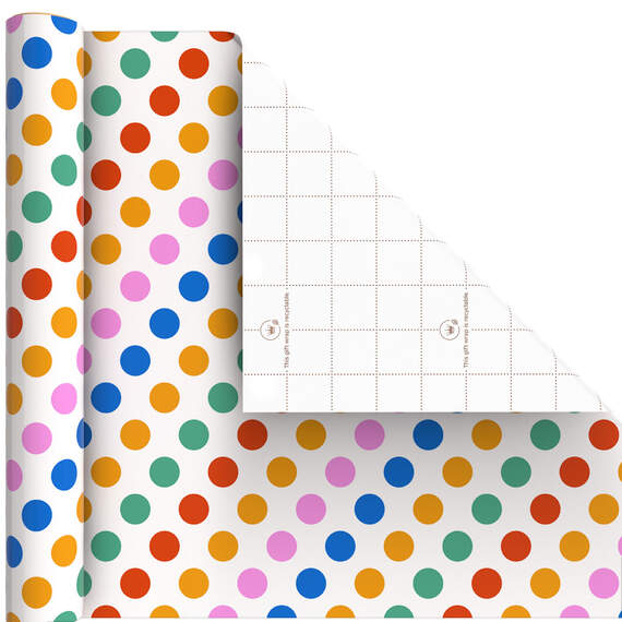Rainbow Polka Dots Wrapping Paper Mini Roll, 38.8 sq. ft.