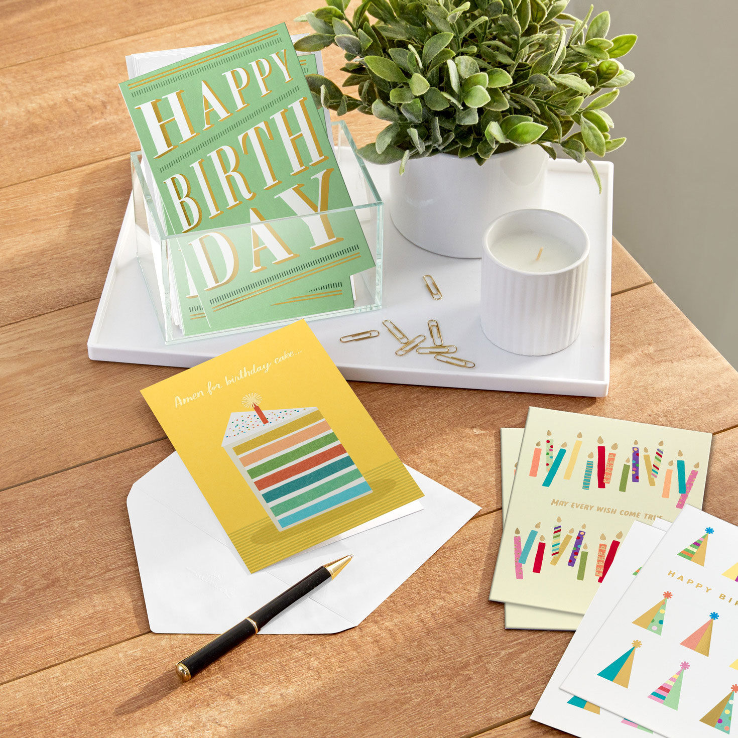 Party Hats and Candles Birthday Cards Assortment in use image number 7