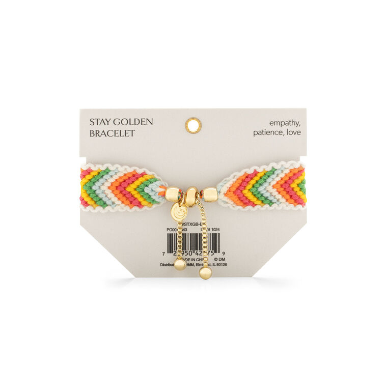 Multicolor Woven Bracelet With Be Kind Charms  image number 3